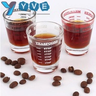 YVE Espresso Shot Glass, 60ml Universal Shot Glass Measuring Cup, Replacement Heat Resistant Espresso Essentials Coffee Measuring Glass