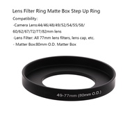 Lens Filter Ring Step Up /Step-Down Ring 44/46/48/49/52/54/55/58/60/62/67/72/77/82mm To 80mm O.D. Ma