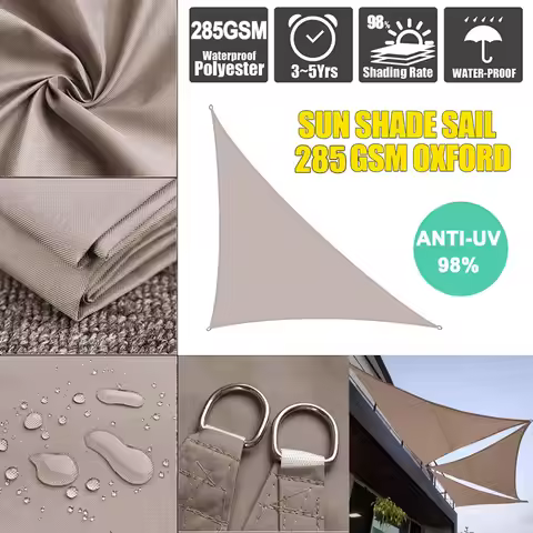 3x4x5M 5x5x7.1M Garden Sun Shade Sail Waterproof Anti-UV Triangle Shade Canvas Outdoor Camping Awnin