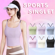 ShriLan Sports Singlet Bra With Fixed Pad Premium Yoga Top Sports Vest