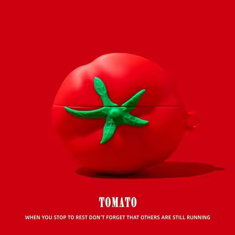For Airpods 4 3D Simulation Tomato Funny Earpods Case for Airpods 1 2 3 Pro 2 Wireless Earphone Cove