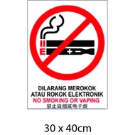 No smoking sign, papan tanda dilarang merokok