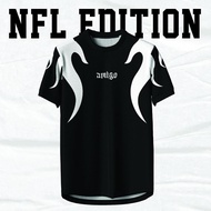 AMIGO NFL Sublimation Microfiber Jersey Design White Flame Baju Jersi Baju Jersey Viral Jersey Top
