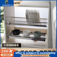 [48H Shipping] Dish Rack Kitchen Cabinet Built-in Stainless Steel Double-layer Dish Rack Draining Ra