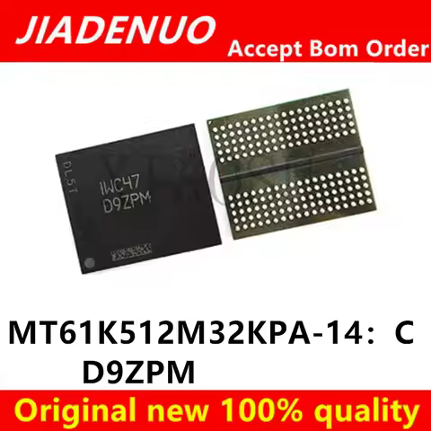 (1piece)100% New MT61K512M32KPA‑14:C D9ZPM BGA‑180 GDDR6 16Gb Graphics Memory DRAM IC Chipset