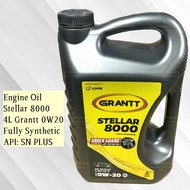 4 LITER GRANTT 0W20 STELLAR 8000 FULLY SYNTHETIC ENGINE OIL. API: SN PLUS. 4L 0W-20
