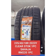 USED TAYAR 235/40R18 TYRE CINA 2023Y 235/40/18 1PC RM220 CLEAR STOK TAYAR