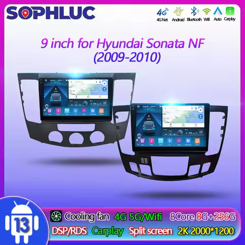 Sophluc 9 inch Android 13 Car Radio for Hyundai Sonata NF 09-10 Multimedia Player GPS Navi BT MP5 DS