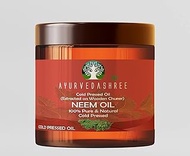 AYURVEDASHREE Cold Pressed Neem Oil 100 ML, 3.38 fl oz. | Extracted on Wooden Churner with Tradition