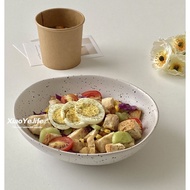 INS style irregular ceramic bowl, salad bowl, beautiful simple bowl Korean retro style