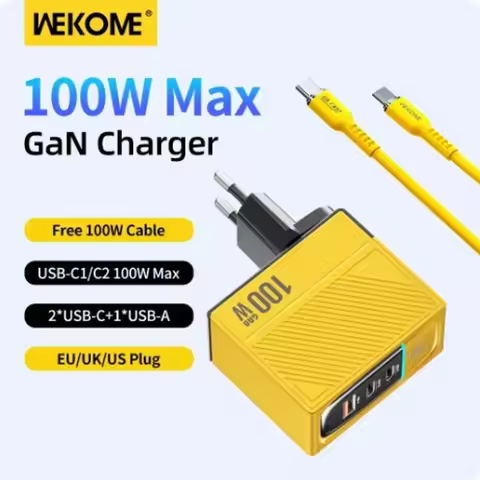 WEKOME 100W Type C GaN Charger Quick Charge 4.0 3.0 USB PD Fast Charger Adapter for Macbook Pro iPad