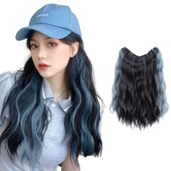 Wavy wig with blue light S06U07 Korean half-head wavy U hair clip