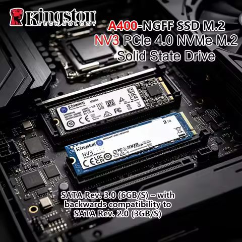 Kingston NV3 & A400 M.2 2280 SSD,120G/240G/480G/1TB/2TB High Speed SATA/NVMe Drive For Laptop & Gami