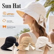 3 Colors Summer Wide Brimmed Bow Sun Hat For Women, Outdoor Shopping And Casual Fisherman Hat Q6n0