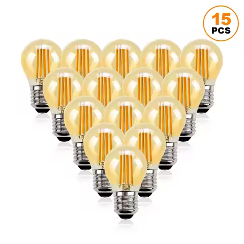 G45G 4W Dimmable LED Globe Light Bulb Mini Amber Glass Edison E27 2700K Vintage Led Filament Bulb Fo