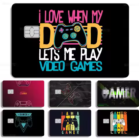Gamer Diy Credit Debit Card Sticker Party Sticker Decoration Waterproof Small Chip Card Skin Sticker