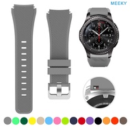 Meeky band Compatible with Samsung Gear S3 Frontier/CLASSIC/Galaxy Watch 46mm/HUAWEI WATCH GT 46mm/Watch GT 2 46mm/Ticwatch Pro/S2/E2สายรัดซิลิโคนแบบสปอร์ตขนาด 22 มม