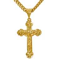 Crucifix Cross Necklaces for Women & Men 24k Real Gold Plated