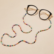 Cyuxs Women's Shell Sunglasses Lanyards Pearls Rhinestones Eyeglass Necklace Fashion Reading Glasses