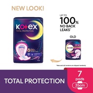 KOTEX Total Protection Overnight Wing Pad 35cm (7s) - Sanitary Pad that prevents up to 100% No Back 