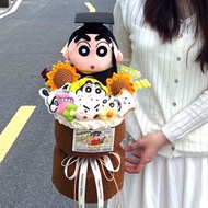 全新 蠟筆小新 小新 小白 公仔花束 小新花  畢業花束 小新畢業公仔花 畢業公仔花 畢業公仔 花 畢業花