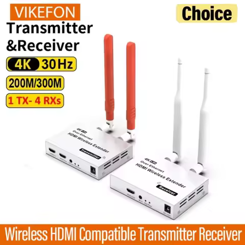 4K 60Hz 300M 5.8GHz Wireless HDMI-Compatible Transmitter Receiver Extender 1 to 4 Audio Video Extend