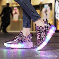 tow-wheeled Heelys LED rechargeable luminous shoes adult child roller skates outdoor sports wheel sh