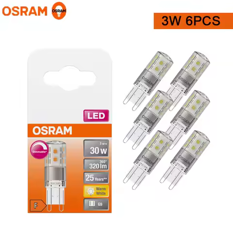 6pcs For OSRAM LED PIN 30 Dimmable G9 3W Clear Light 300° 220V Bulb 2700K Energy Saving LED Dim Outd