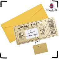 YRBWDYZDH Golden Ticket Scratch- Card, Scratch  Ticket Raffle Gift Concert Ticket,  Party Favor with