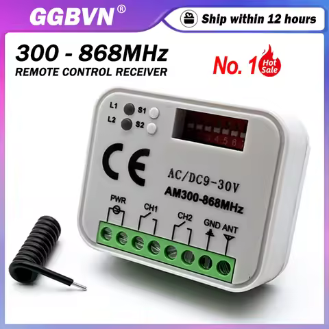 RX MULTI 433MHz 868MHz Universal Garage / Gate Remote Control Receiver 300-868MHz 2CH Switch Gate Co