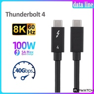 Thunderbolt 4 Data Cable 40gbps 30/50/80/100cm 5a Pd 100w Fast Charging Cable Usb C To Usb C Type 8k@60hz Hd Video Audio Transmit Cord 【Pwatch】