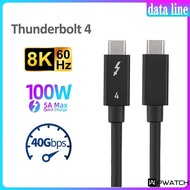 Thunderbolt 4 Data Cable 40gbps 30/50/80/100cm 5a Pd 100w Fast Charging Cable Usb C To Usb C Type 8k