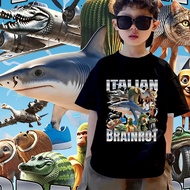 Big Boy Short-Sleeved Top Boy Short-Sleeved T-Shirt Handsome Children Boy Summer Clothes Big Boy Str