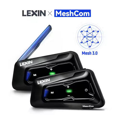 Brand LEXIN-MeshCom Bluetooth Intercom, MESH 3.0 Upgraded Model ,Mesh intercom up to 24 people withi
