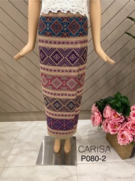 ผ้าถุงสำเร็จรูป Carisa ทรงป้ายหน้า ผ้าถุงทอลาย ตีเกล็ดเก็บทรงสวย มีซับในเนื้อดี อัดกาวเรียบร้อย [P080]