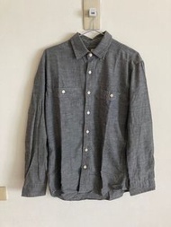 #23情人節 Uniqlo 棉麻襯衫 深灰 M