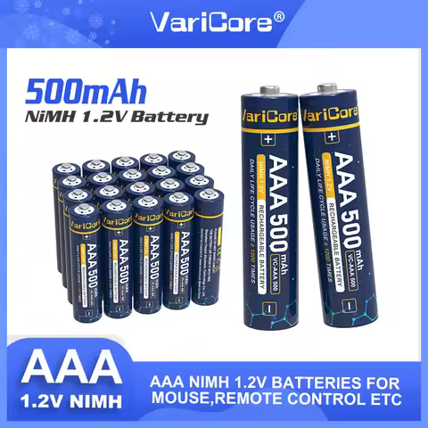 2-40PCS Varicore Original AAA NiMH 1.2V 500mAh Rechargeable Battery Suitable For Toys, Mice, Electro