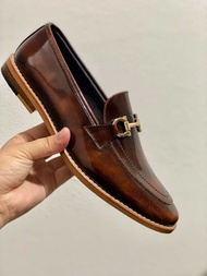 COSMOS SHOES รองเท้าหนังแบบสวม Loafers รุ่น Elite Como Snaffle มีเบอร์ใหญ่สุด 48