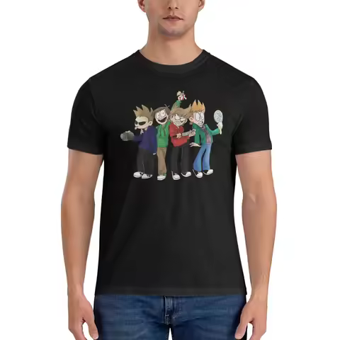 Anime Manga Eddsworld T-Shirt for Men Cotton T Shirts Men's Tees Short Crew Neck Summer Clothes Tops
