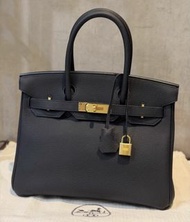 Hermes birkin 30 z刻 黑金 togo 無頸紋 99新極品