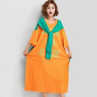 Oladivi L-8XL Plus Size Women Oversized Cotton Dresses Summer Comfortable Casual Loose Dress 7510 KC