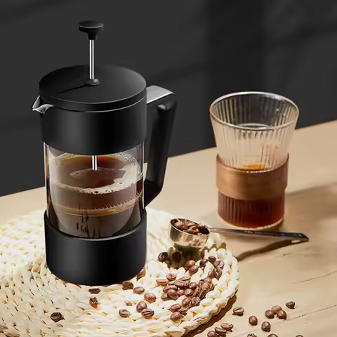 350ml/600ml French Press Pot Thickened High Borosilicate Glass Home French Press Pot Multi-purpose C