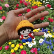 Crochet Luffy Amigurumi Keychain Dj Handmade