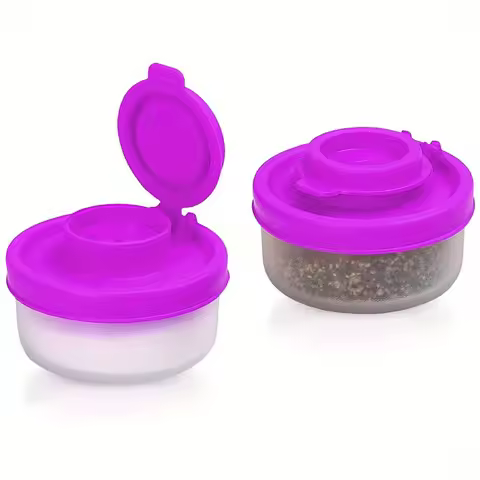 Mini Salt and Pepper Shaker Picnic Outdoor Kitchen Lunch Box Travel Plastic Spice Sealed Jar Dispens