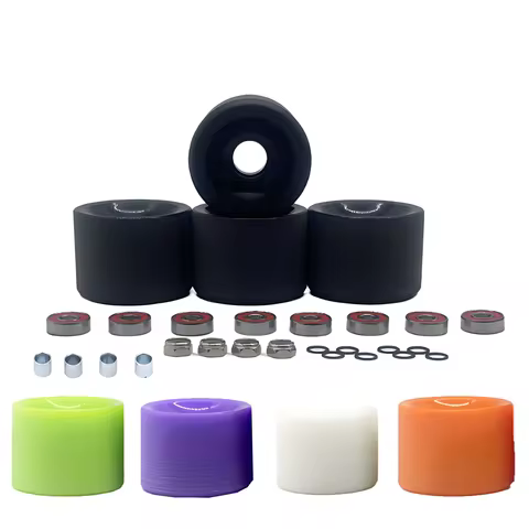 70mm Skateboard Wheels 78a + ABEC-11 Bearing Steel and Spacers+4 Pieces Axle Nuts Cruiser Wheels Lon
