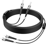 250FT/75M ST to ST Outdoor Armored Fiber Patch Cable, Direct Burial Industrial TPU Duplex Singlemode