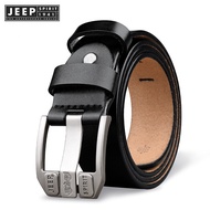 JEEP SPIRIT 1941 ESTD Trendy Belt Men's Genuine Leather Pin Buckle Pure Cowhide Youth Belt Casual Tr