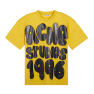 Acne Studios Mens T-Shirt round Neck Short Sleeve Letter Print Silver Tai Premium Cotton Comfortable