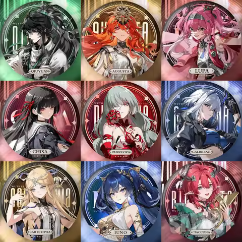 New Wuthering Waves 75MM Laser Brooch Chisa Phrolova Iuno Augusta Qiuyuan Badge Pin Cartoon Anime Ga