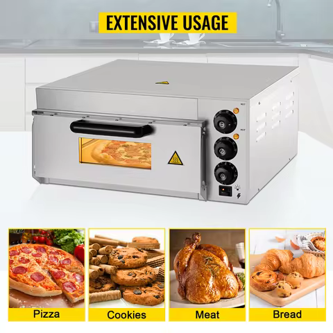 2KW Single Layer Pizza Oven Electric Pizza Cake Maker Commercial Kitchen Baking Oven Machine Bread T